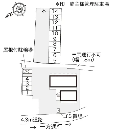 ★手数料０円★東近江市八日市本町　月極駐車場（LP）